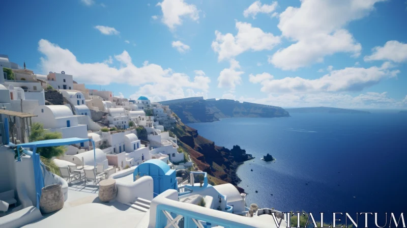 AI ART Photo-Realistic View of Oia, Greece Rendered in Unreal Engine