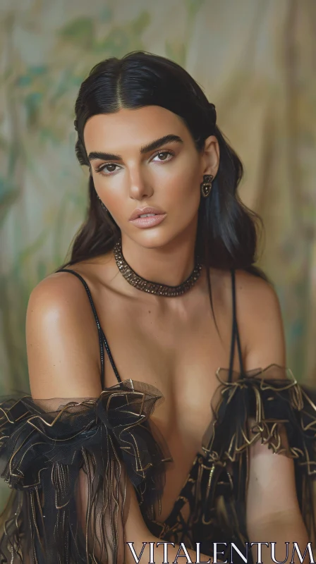 AI ART Kendall Jenner's Fashionable Portrait