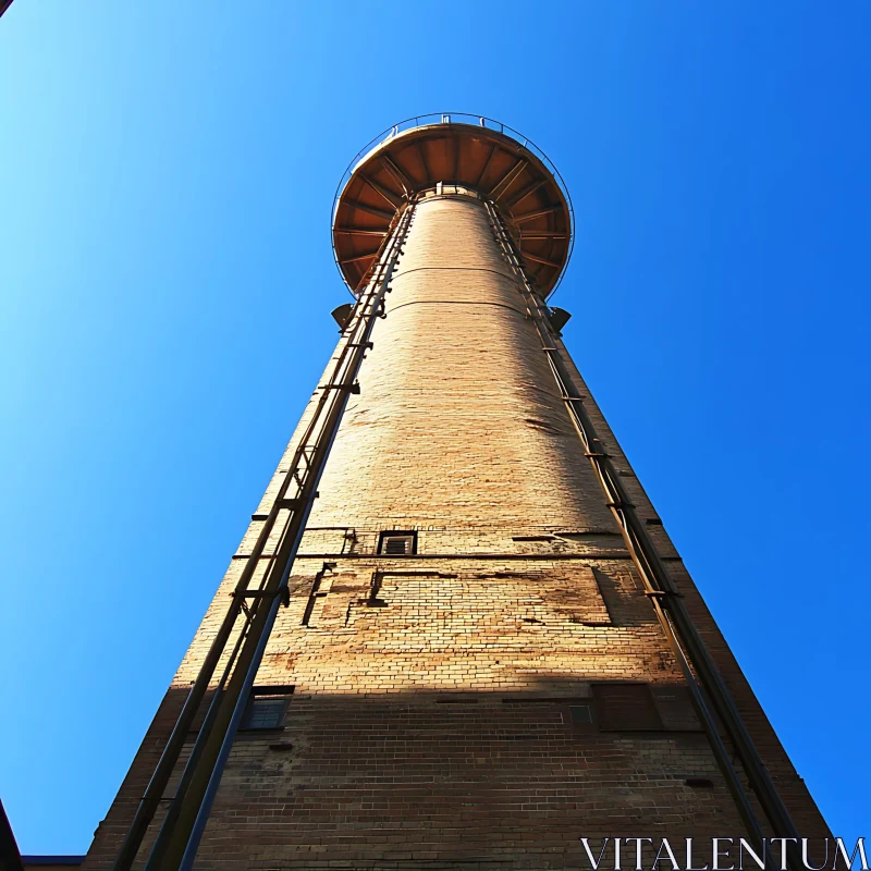 Brick Tower Reaching Skyward AI Image