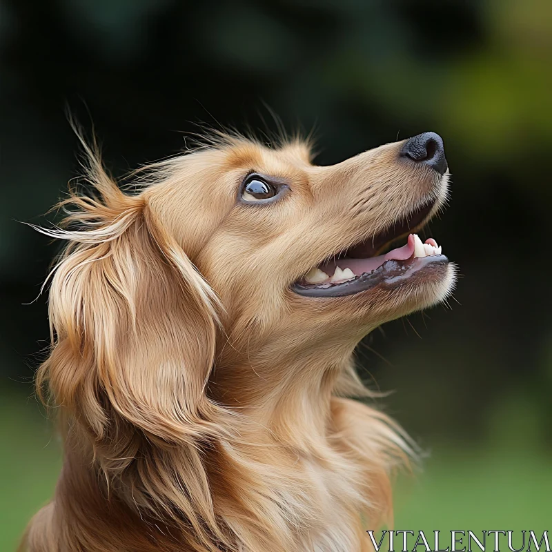 Curious Golden Dog Looking Upwards AI Image