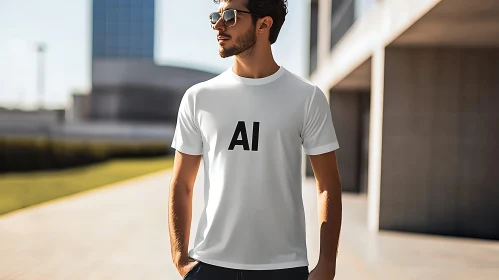 Man in AI T-Shirt