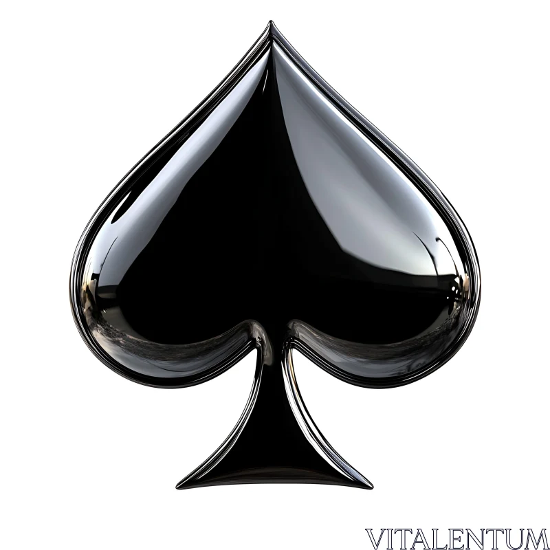 AI ART Reflective Black Spade from a Card Deck