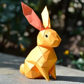 Geometric Paper Rabbit Sculpture