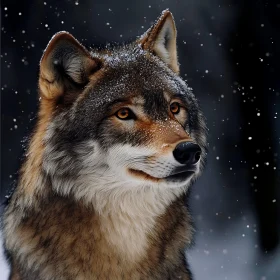 Snowy Wolf Close-Up