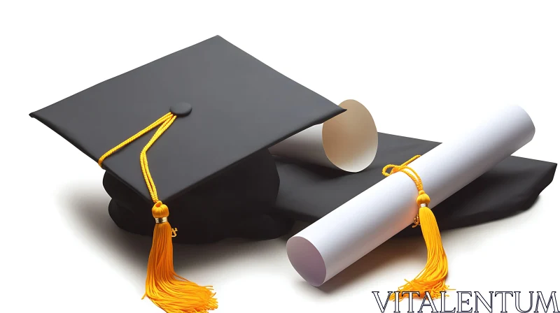 Symbol of Graduation: Cap and Diploma AI Image