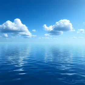 Calm Ocean View with Cloudscape