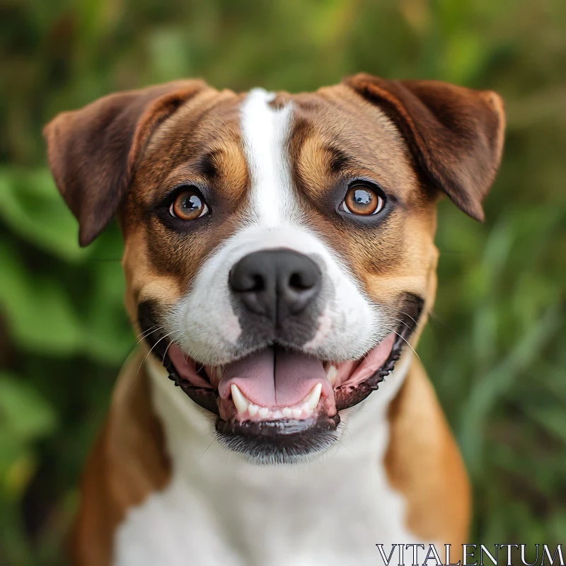 Happy Dog in Greenery AI Image