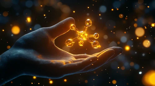 Glowing Molecular Structure in Palm