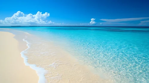 Tranquil Beach Scene: Turquoise Water and White Sand