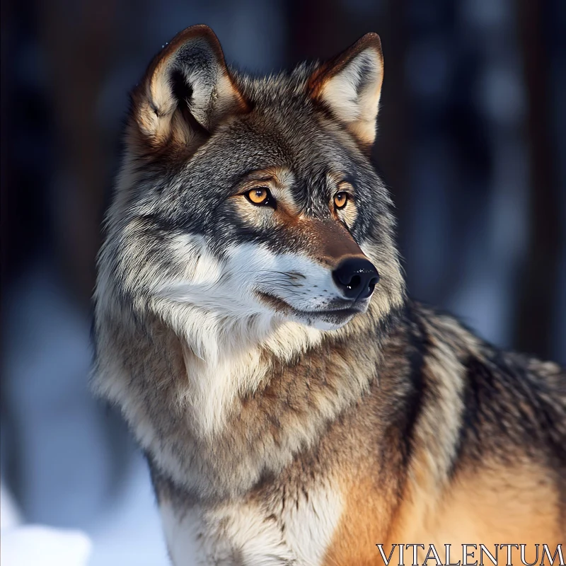 Noble Wolf in the Wilderness AI Image