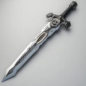 Sci-Fi Metal Sword with Technological Accents