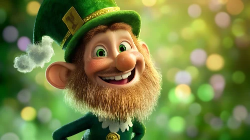 Whimsical Leprechaun Character with Smiling Expression