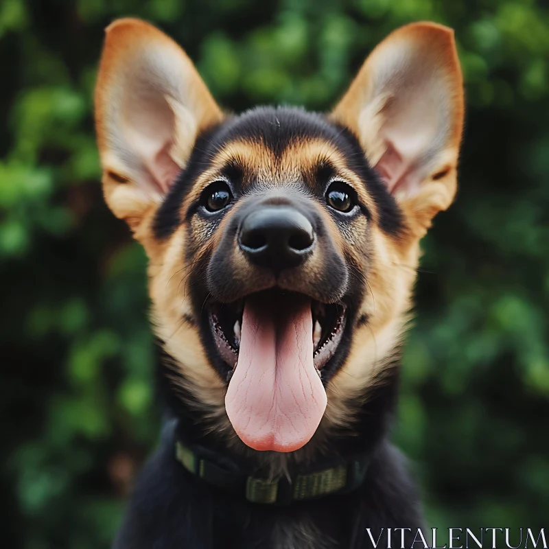 Joyful German Shepherd Puppy AI Image