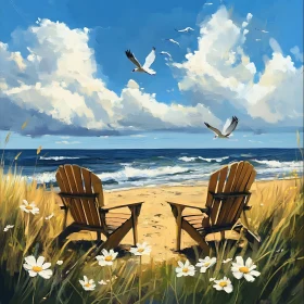 Seaside Relaxation: Chairs by the Ocean