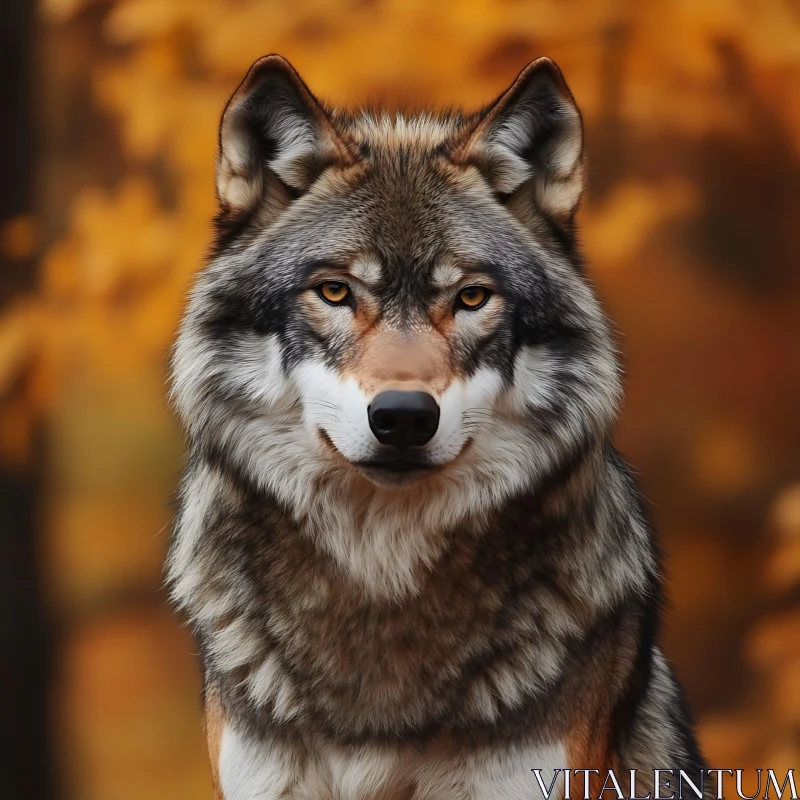 Close-up of a Wolf in the Wild AI Image