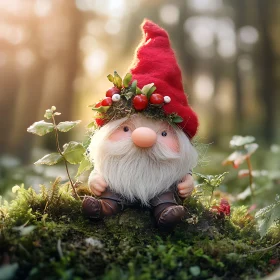 Forest Gnome Doll with Red Hat