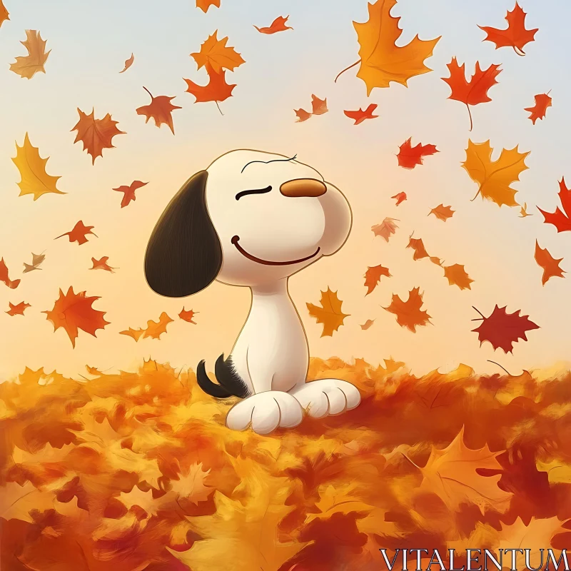 AI ART Autumn Bliss with Animated Dog