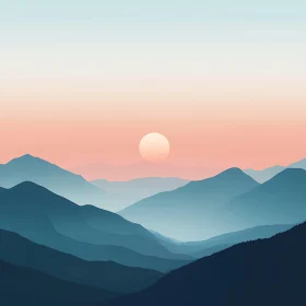 Blue Mountain Range at Sunrise