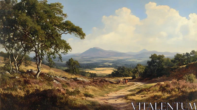 AI ART Scenic Mountain View with Winding Path