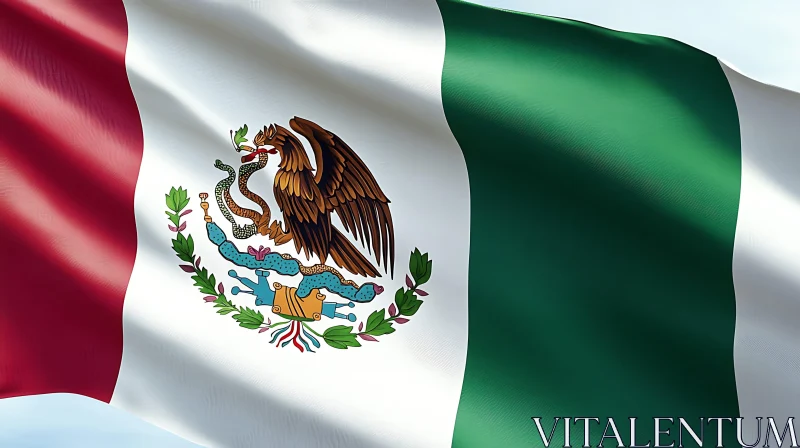 Mexico Flag Close-Up AI Image