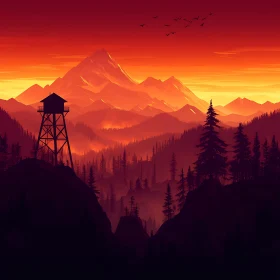 Mountain Sunset Landscape