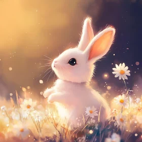 Enchanting Bunny in a Floral Meadow
