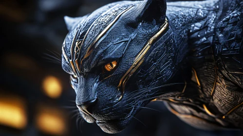 Detailed Black Panther Portrait