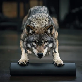 Focused Wolf Stance Close-up