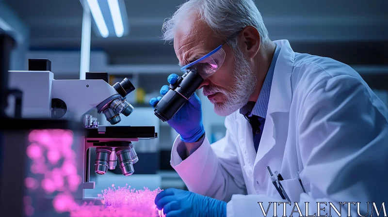Close-up of Scientist Examining Sample AI Image
