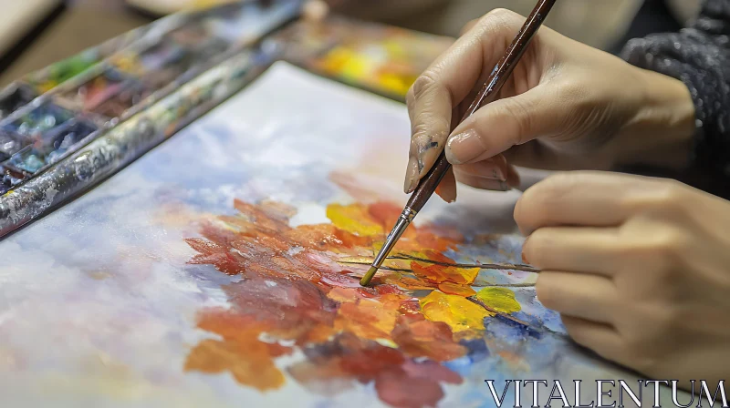 AI ART Autumn Leaves Painting in Progress