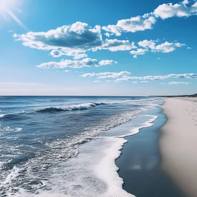 Calm Ocean Waves on a Sandy Shore