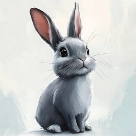 Grey Bunny Portrait