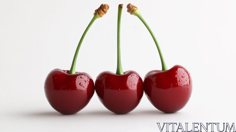 Three Cherries Still Life AI Image