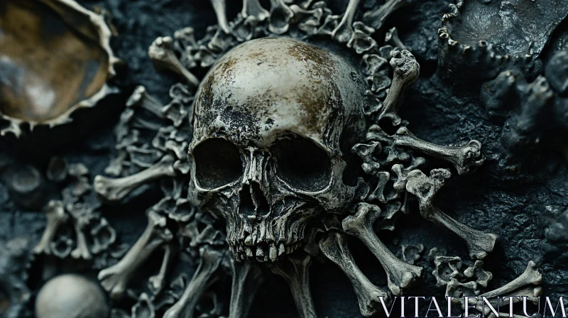 AI ART Memento Mori Skull Composition