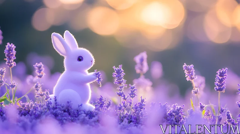 Lavender Dreams: A Bunny's Serene Moment AI Image