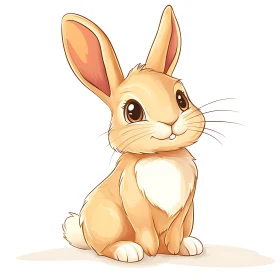 Charming Tan Rabbit Cartoon