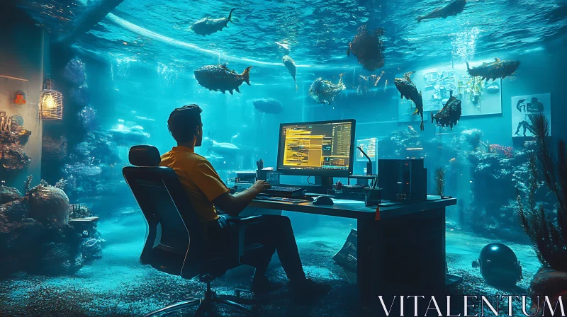 AI ART Submerged Workspace: Coding in an Aquarium