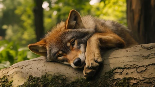 Wolf Portrait in the Forest