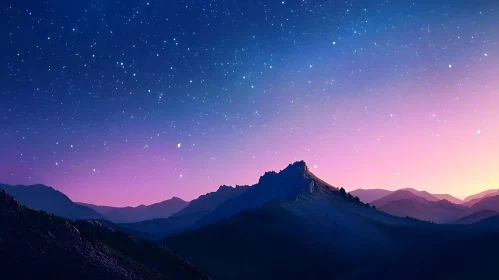 Night Sky Mountain Landscape