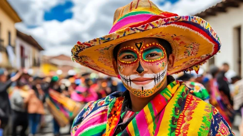 Colorful Portrait of Man in Cultural Attire