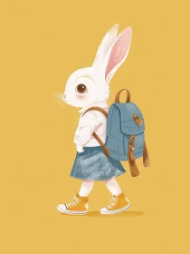 Bunny's First Day of School Artwork