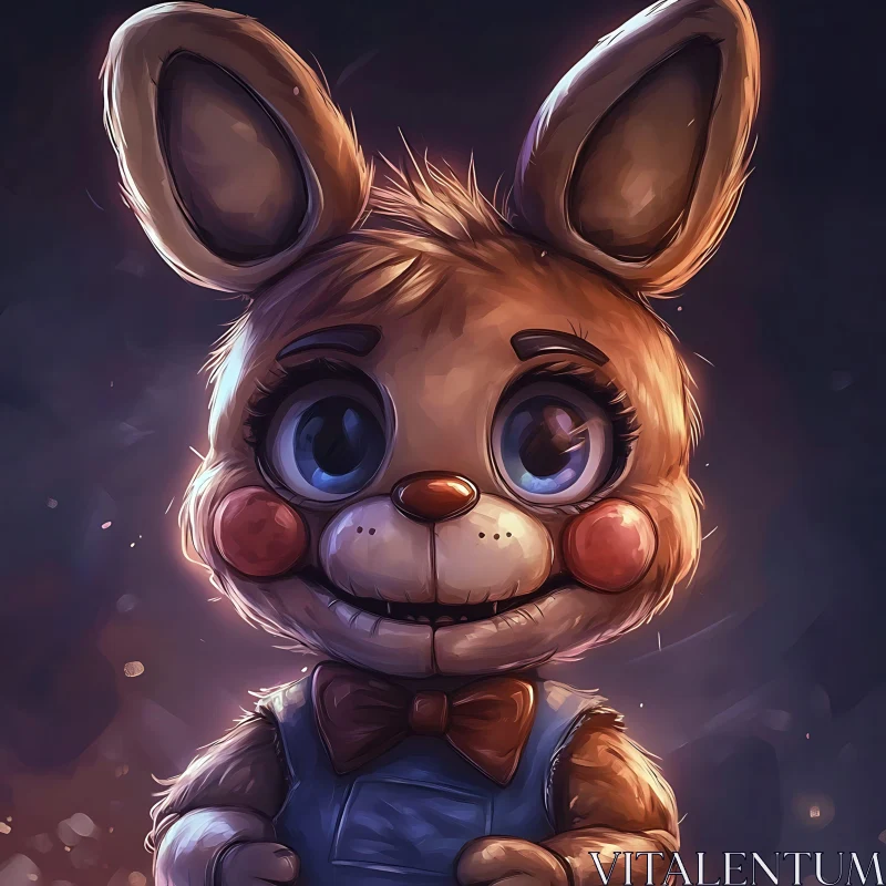 Charming Cartoon Rabbit Doll Illustration AI Image