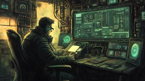 Technological Immersion: A Cyberpunk Portrait