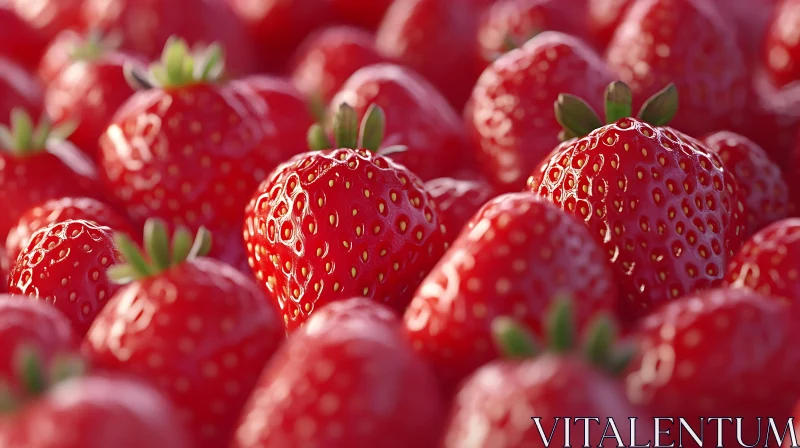 Close-up of Ripe Strawberries AI Image