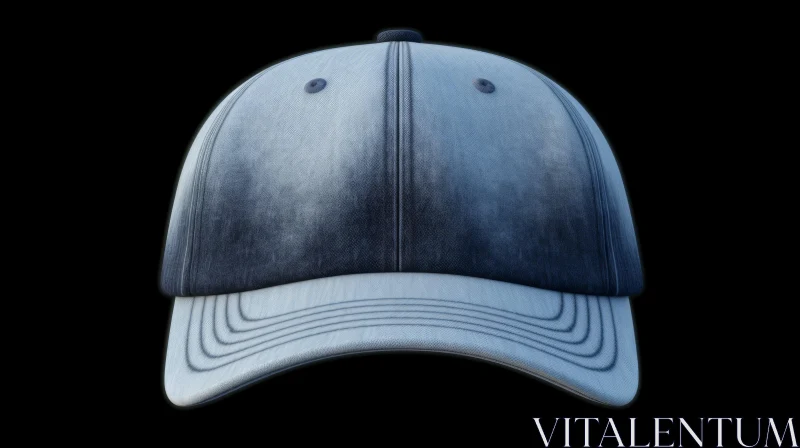 Blue Jean Cap on Black Background | Realistic Hyper-Detailed Rendering AI Image
