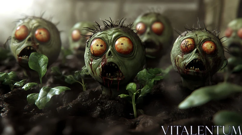 Horror Garden: Zombie Sproutlings AI Image