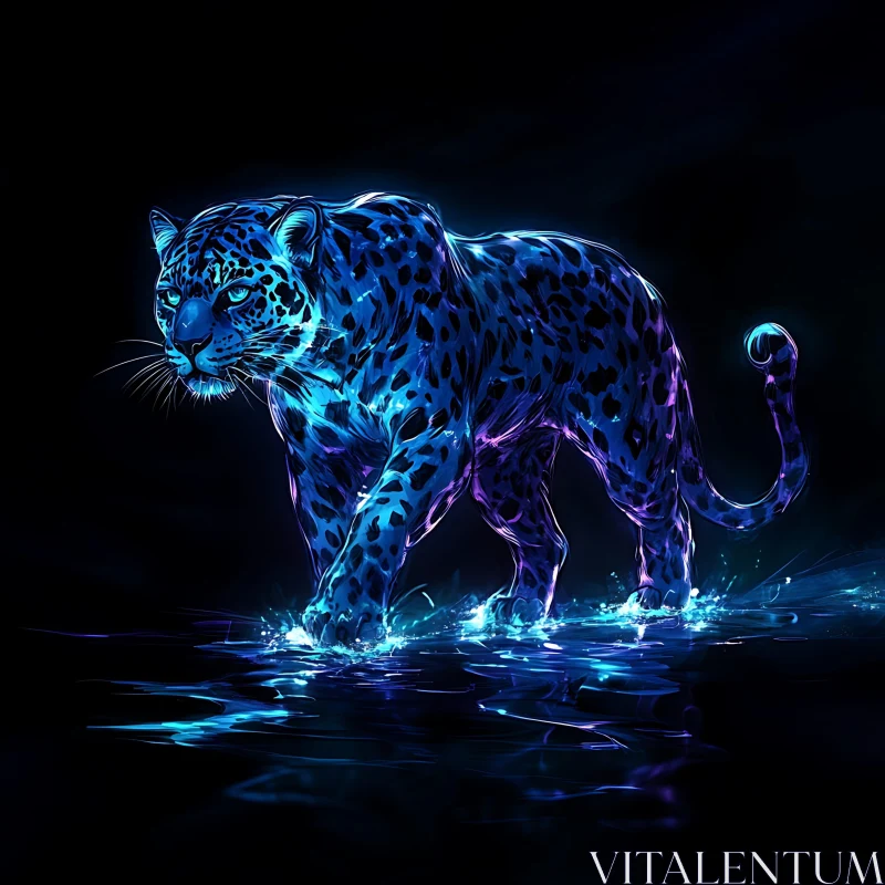 AI ART Electric Jaguar on the Prowl