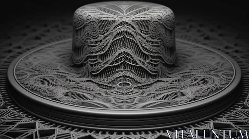 Intricate Black and White Design | Futuristic Victorian Art AI Image