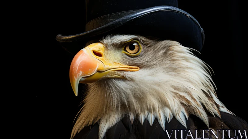 Majestic Bald Eagle in a Top Hat: Captivating Wildlife Photography AI Image