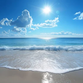 Tranquil Beach Scene: Sunlight on the Shore